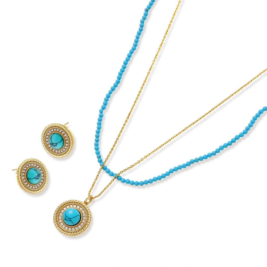 Turquoise Medallion Jewelry Set | Dopamine Alley