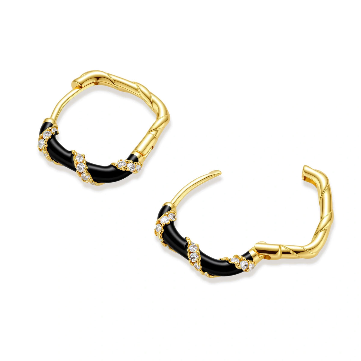 Midnight Stripe Sterling Silver Hoops | Dopamine Alley