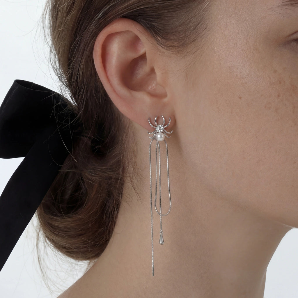 Pearl Spider Drop Earrings | Dopamine Alley