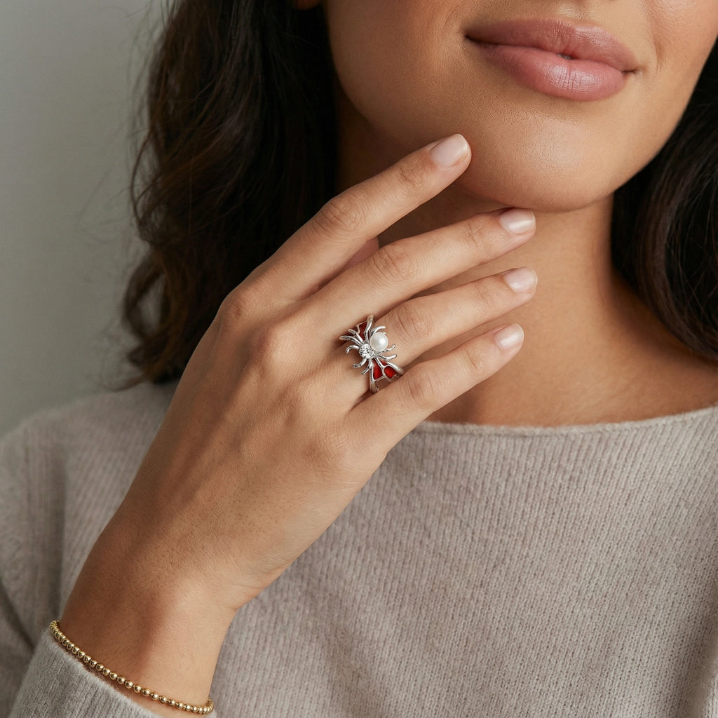 Crimson Spider Ring | Dopamine Alley