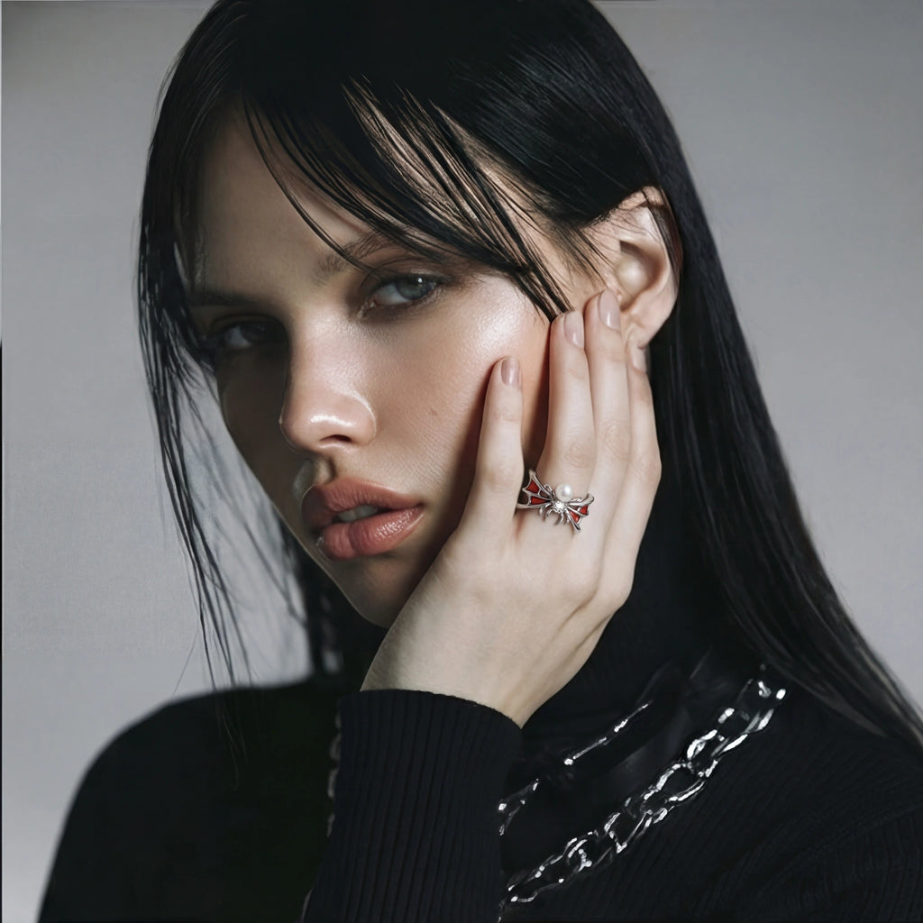 Crimson Spider Ring | Dopamine Alley