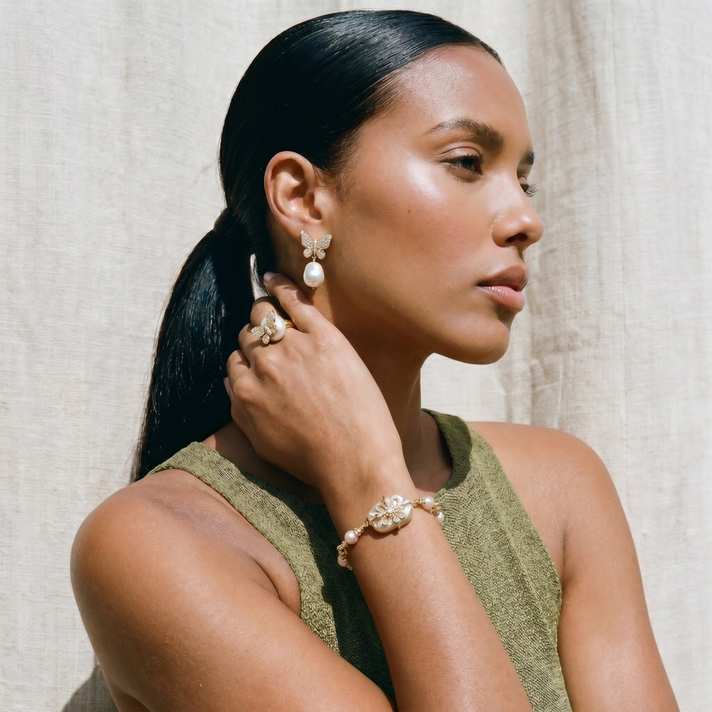 Baroque Pearl Bloom Bracelet | Dopamine Alley