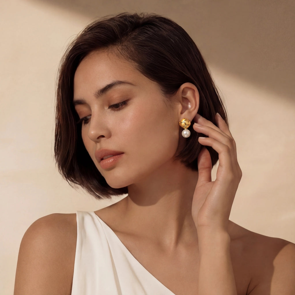 Petal Drop Pearl Earrings | Dopamine Alley