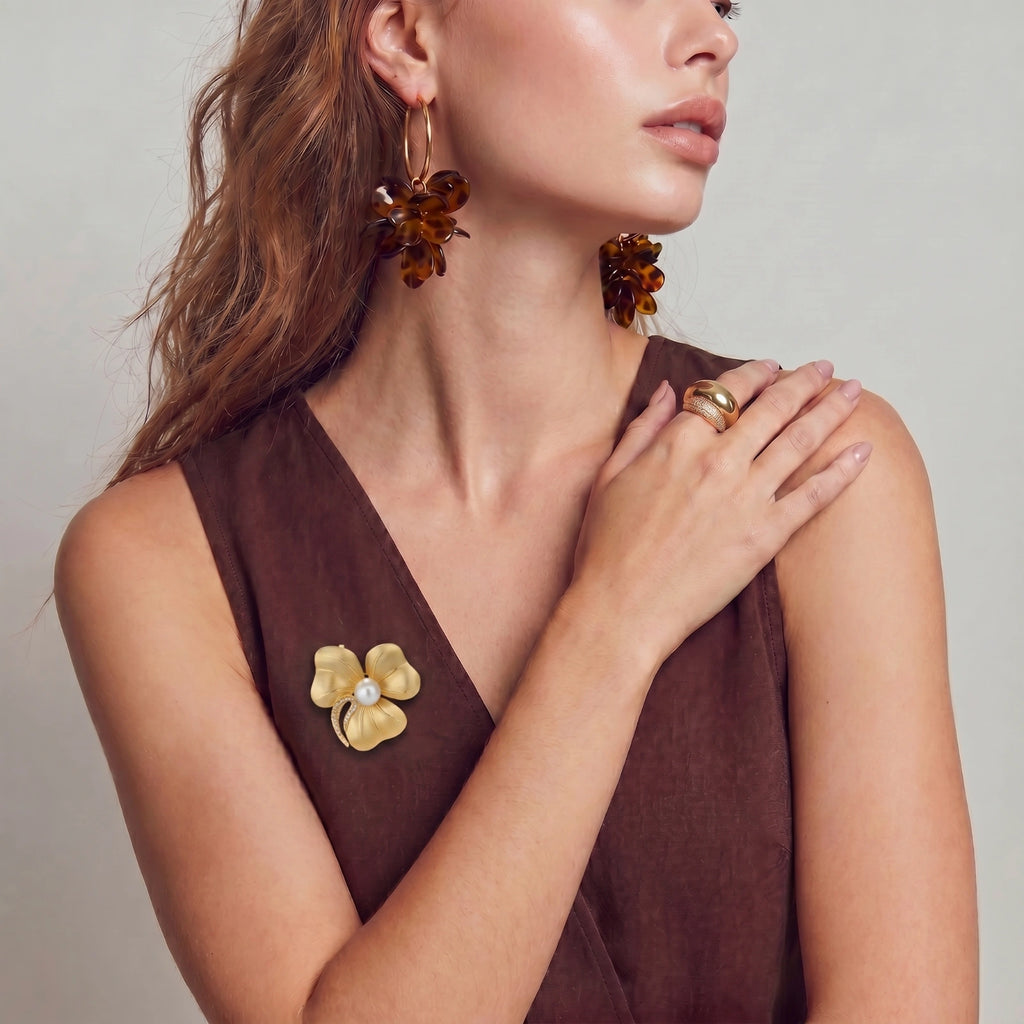 Golden Bloom Brooch | Dopamine Alley