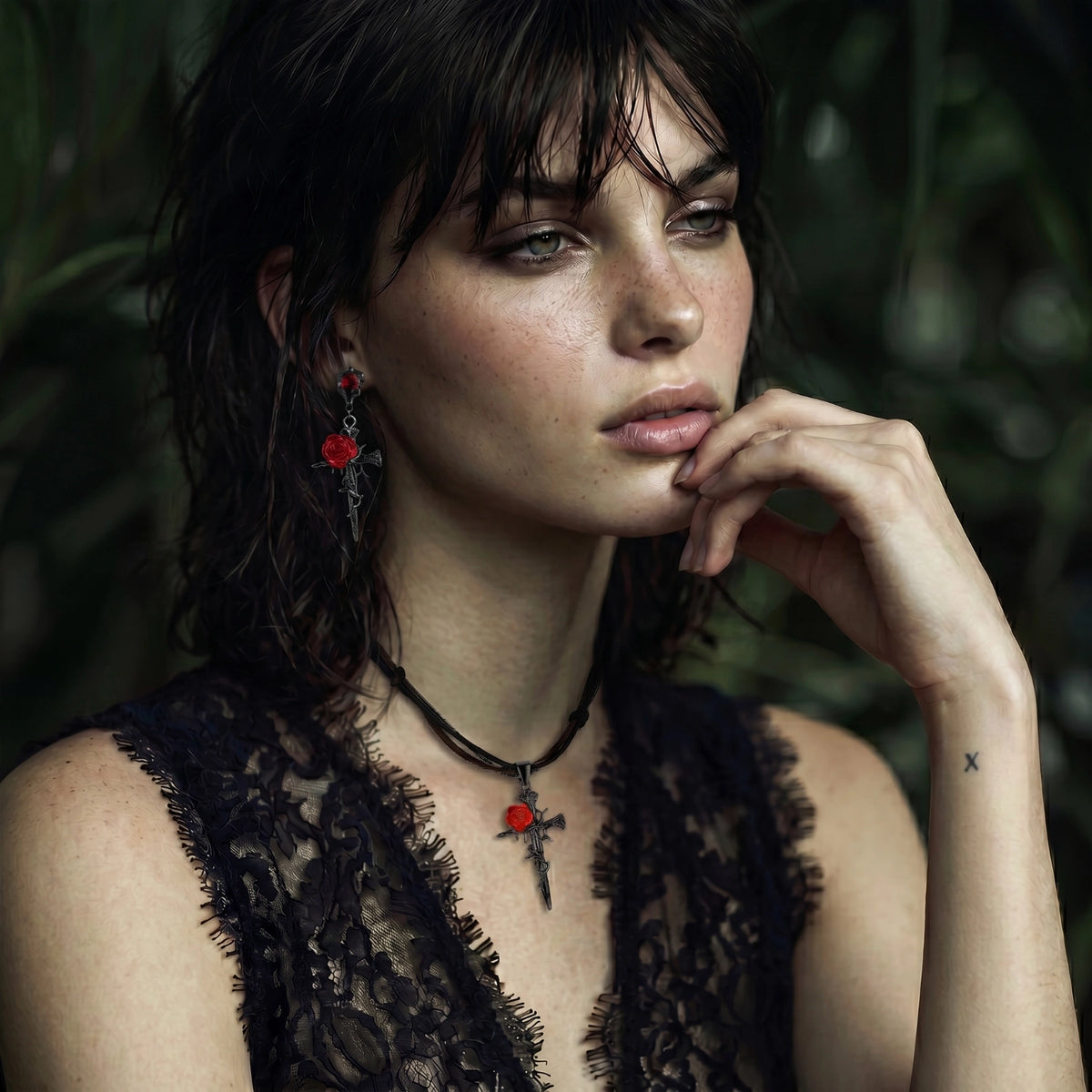 Thorned Rose Cross Set | Dopamine Alley