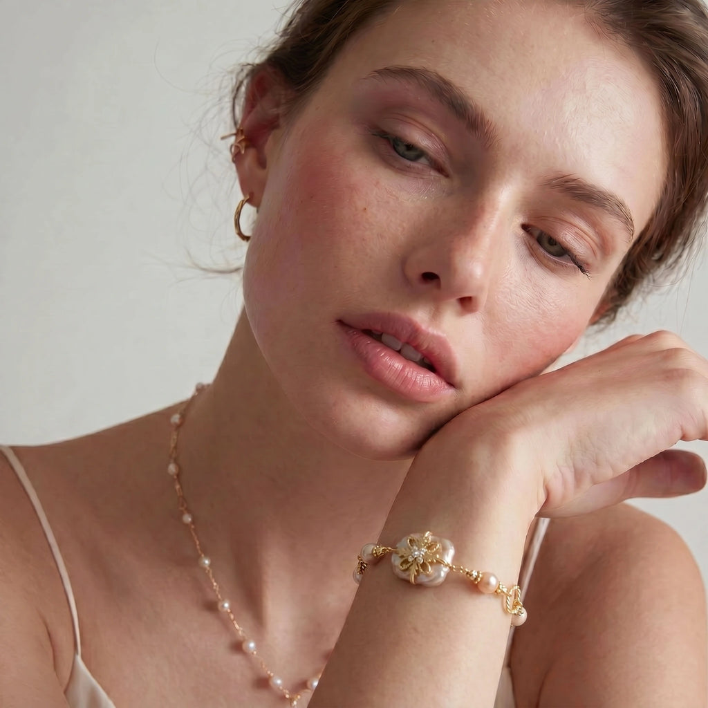 Baroque Pearl Bloom Bracelet | Dopamine Alley