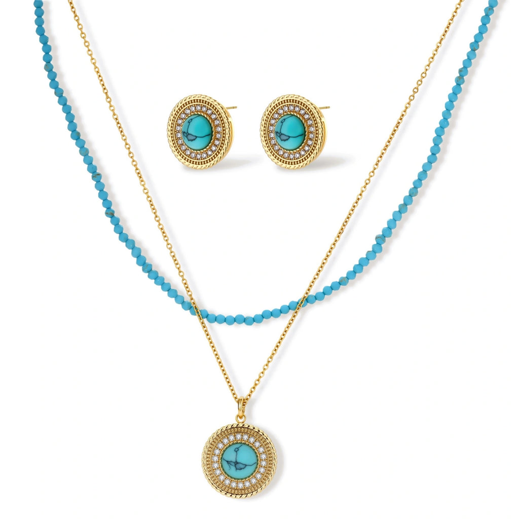 Turquoise Medallion Jewelry Set | Dopamine Alley