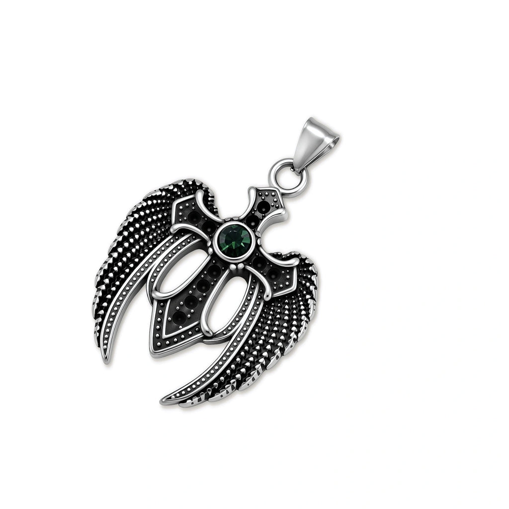 Dark Angel Wing Cross Necklace | Dopamine Alley