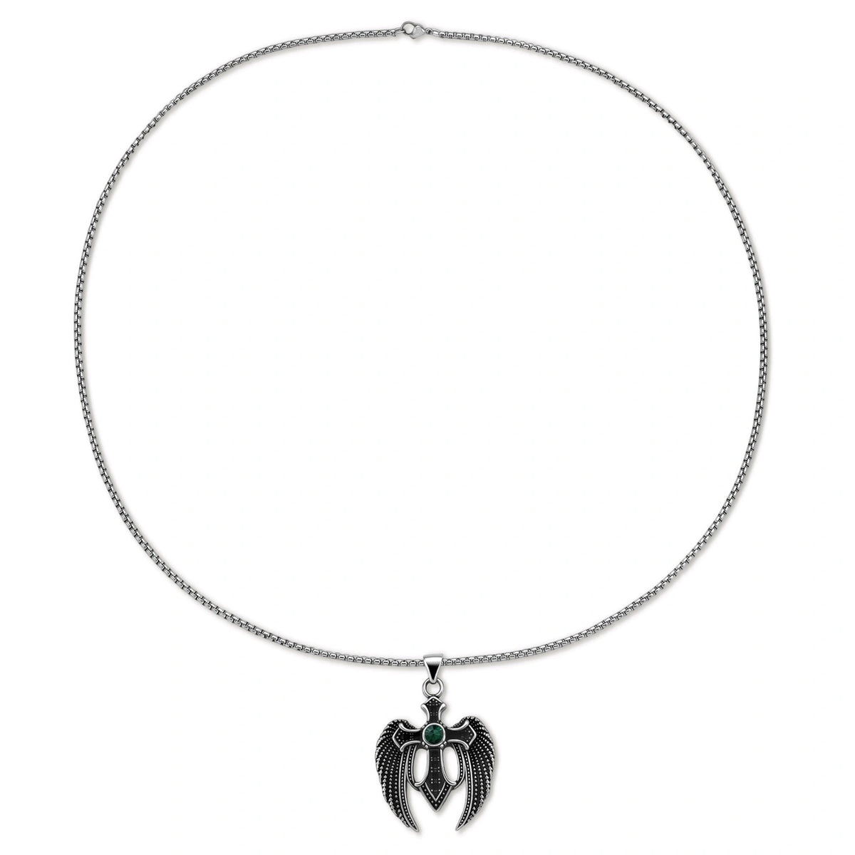 Dark Angel Wing Cross Necklace | Dopamine Alley