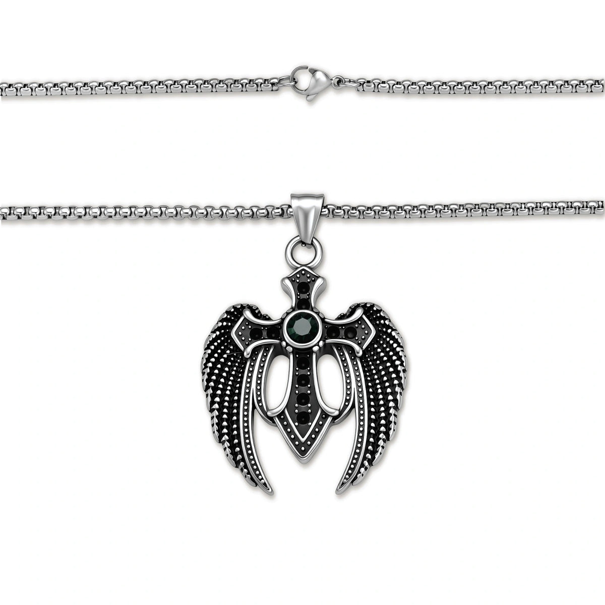 Dark Angel Wing Cross Necklace | Dopamine Alley