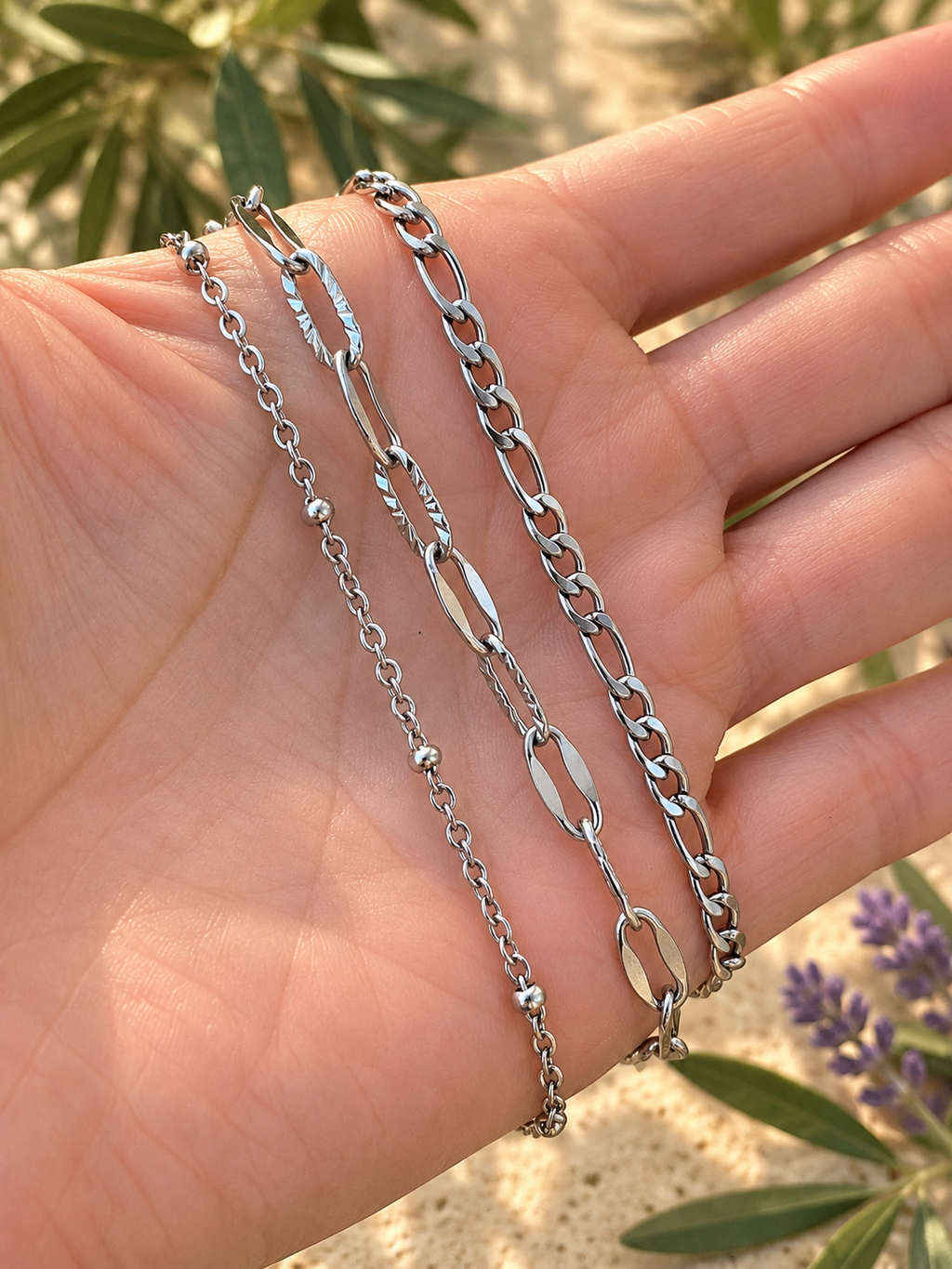 Three-Chain Layering Necklace by Bellaforma Jewelry