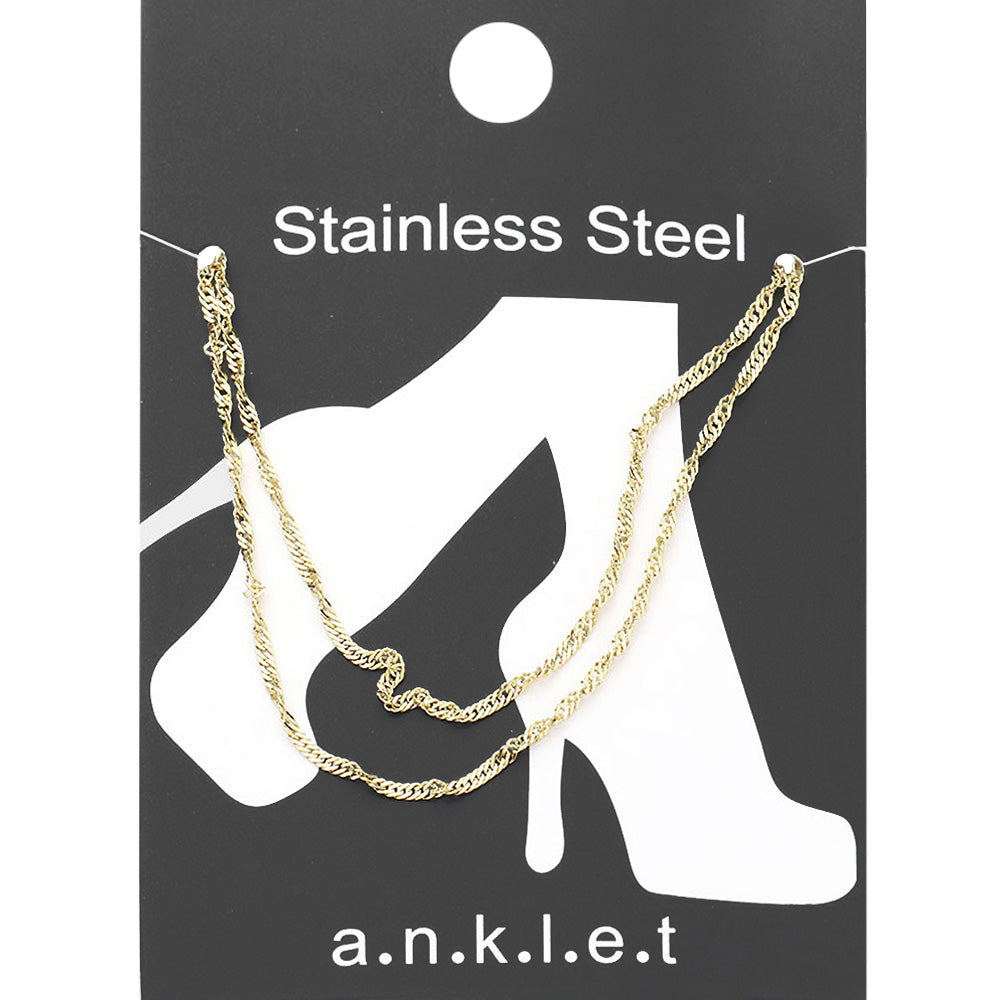 Double-Layer Stainless Steel Anklet