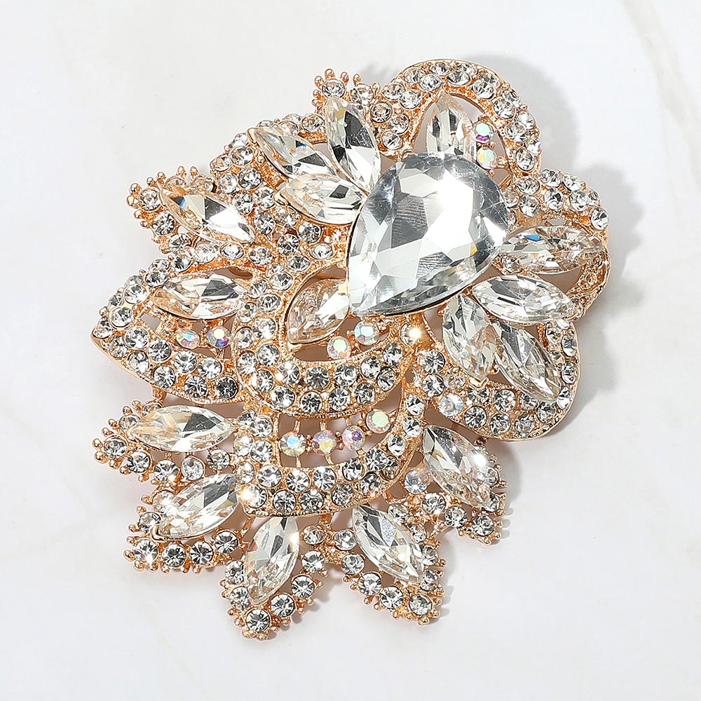 Rhinestone Flower Brooch & Pendant