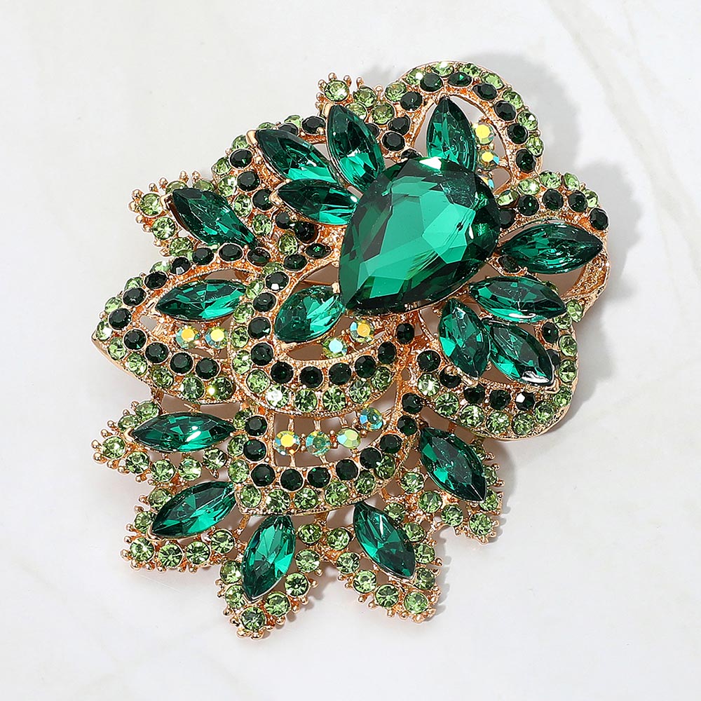 Rhinestone Flower Brooch & Pendant