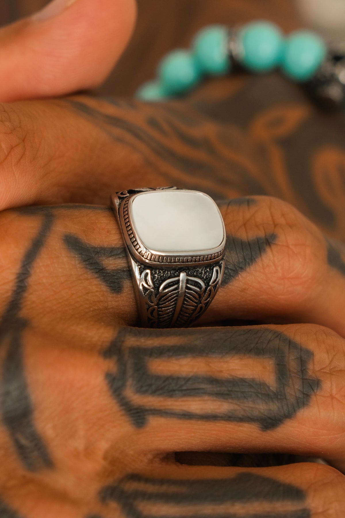 Desire Opalescent Stainless Steel Ring