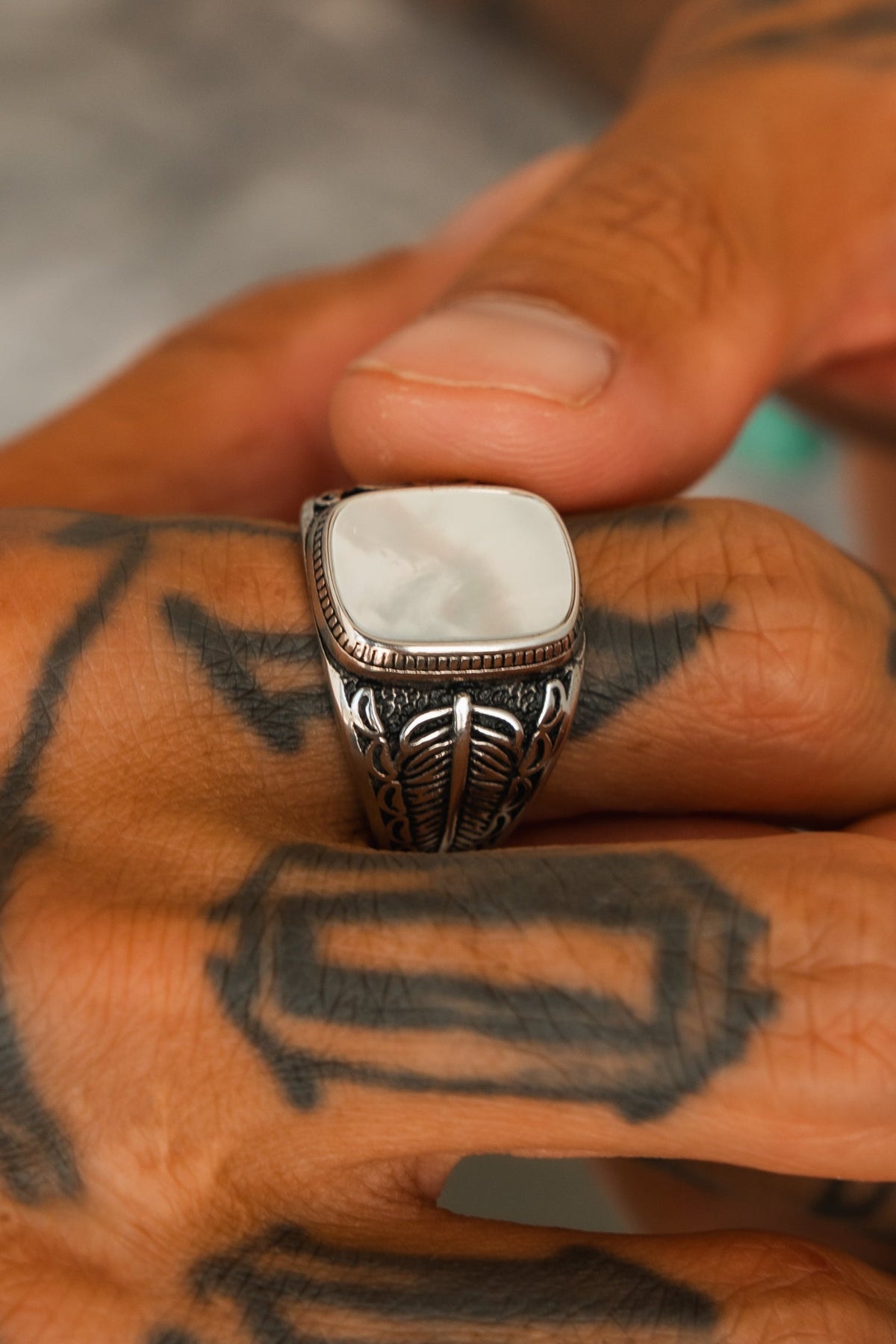 Desire Opalescent Stainless Steel Ring