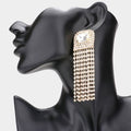 Rhinestone Fringe Statement Earrings