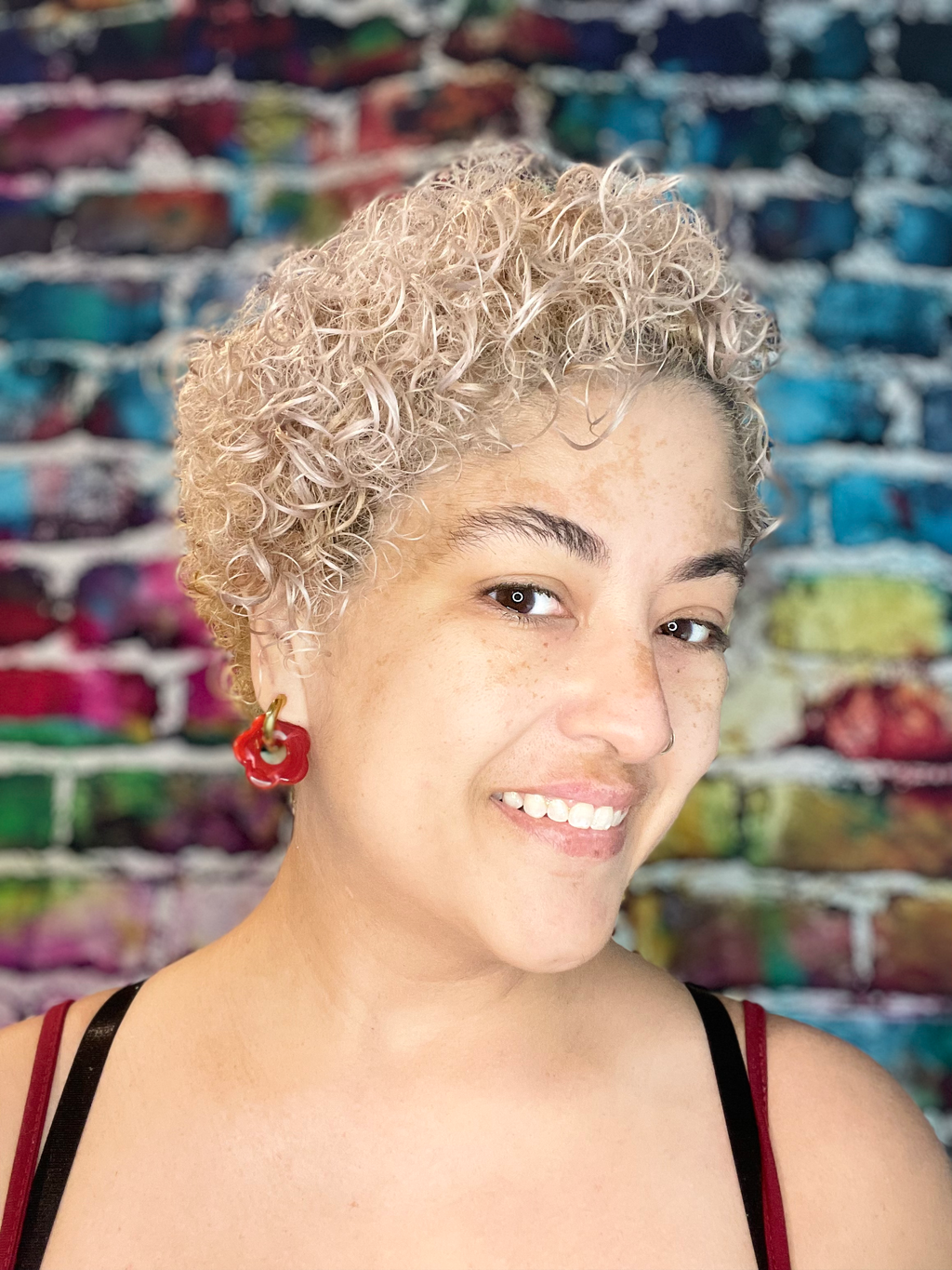 Retro Flower Hoop Drop Earrings