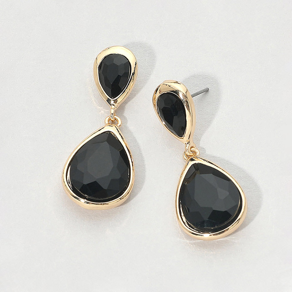 Faceted Teardrop Statement Earrings