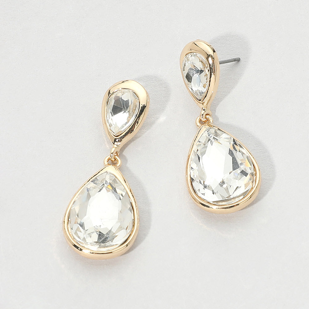 Faceted Teardrop Statement Earrings