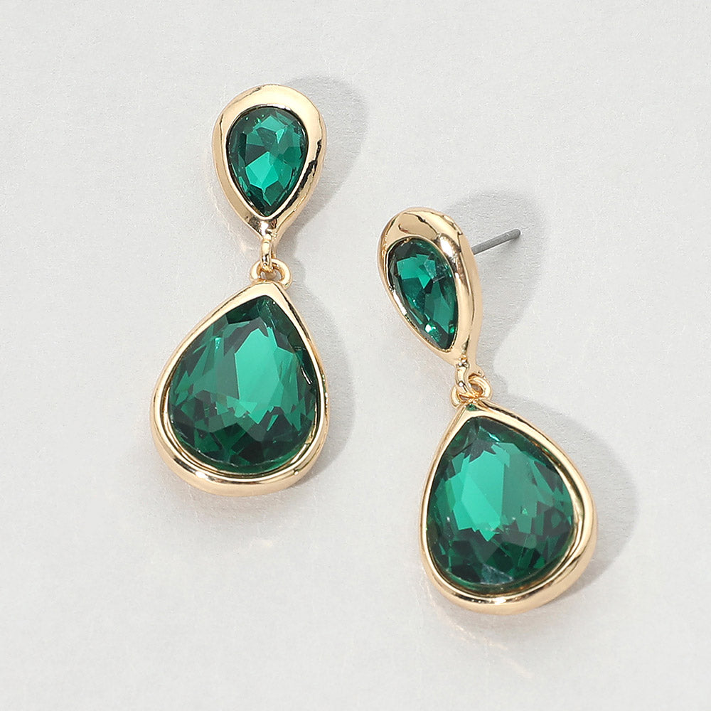 Faceted Teardrop Statement Earrings