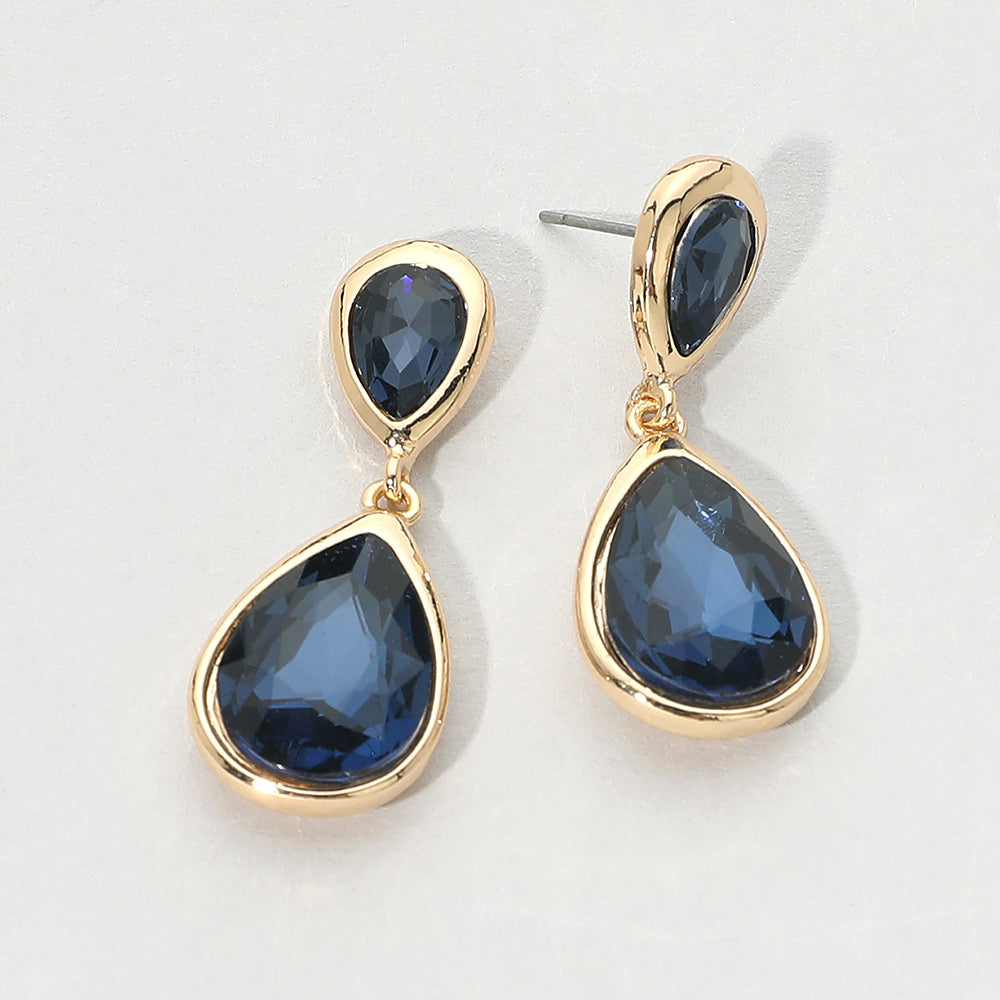 Faceted Teardrop Statement Earrings