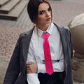 Pink Rhinestone Statement Tie Necklace