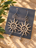 Hammered Sun Drop Earrings by Bellaforma Jewelry