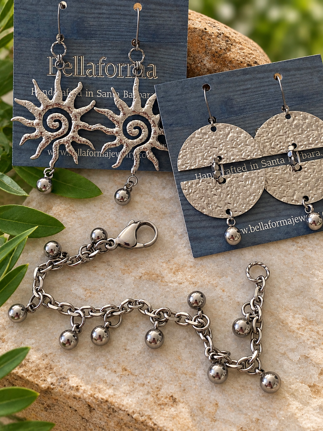 Hammered Sun Drop Earrings by Bellaforma Jewelry