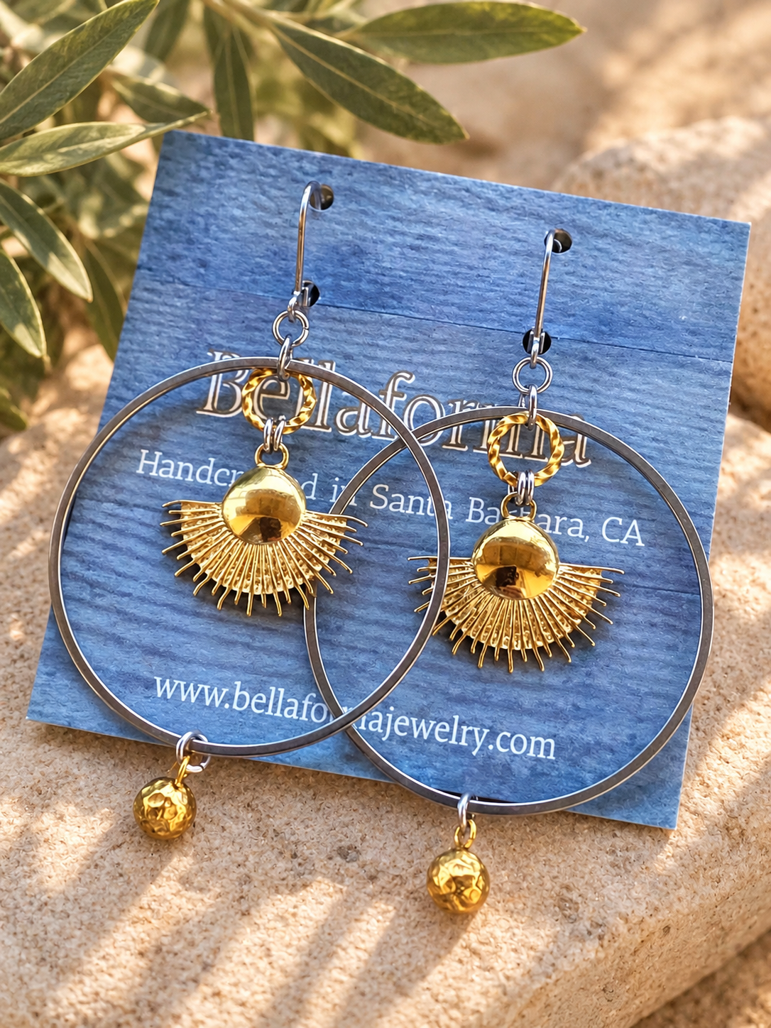 Samala Sun Hoop Earrings by Bellaforma Jewelry