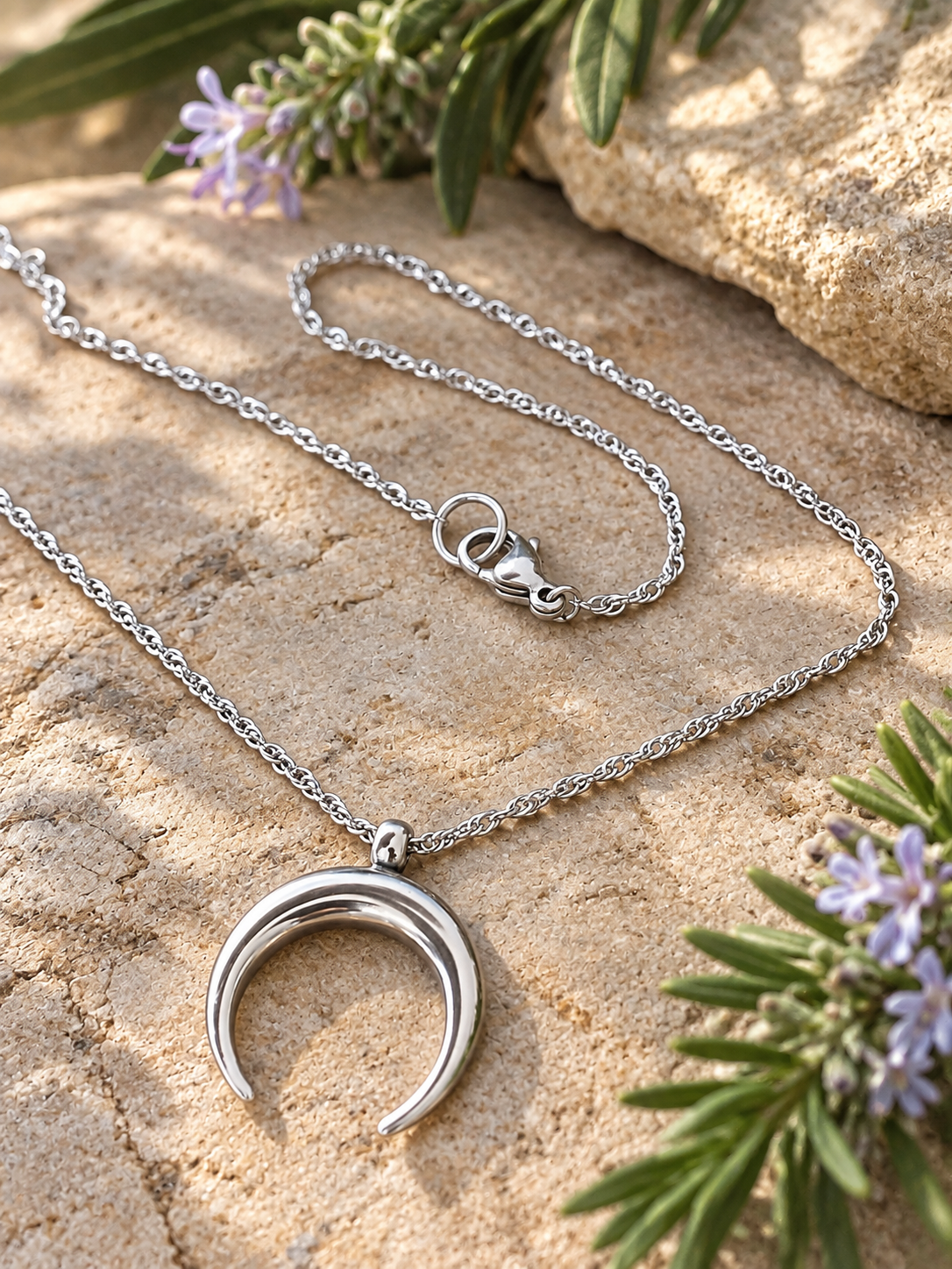 Crescent Moon Pendant Necklace by Bellaforma Jewelry