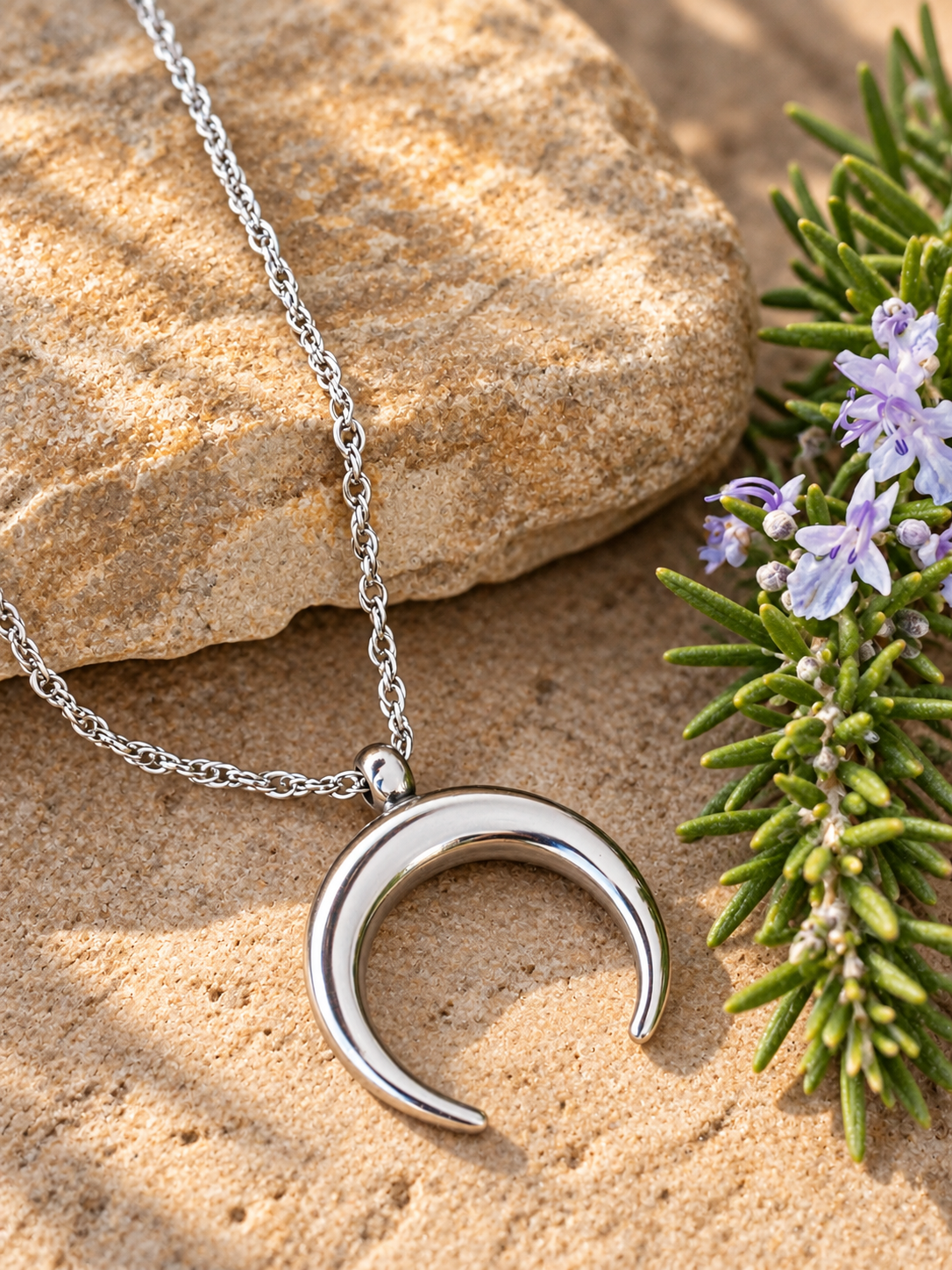 Crescent Moon Pendant Necklace by Bellaforma Jewelry