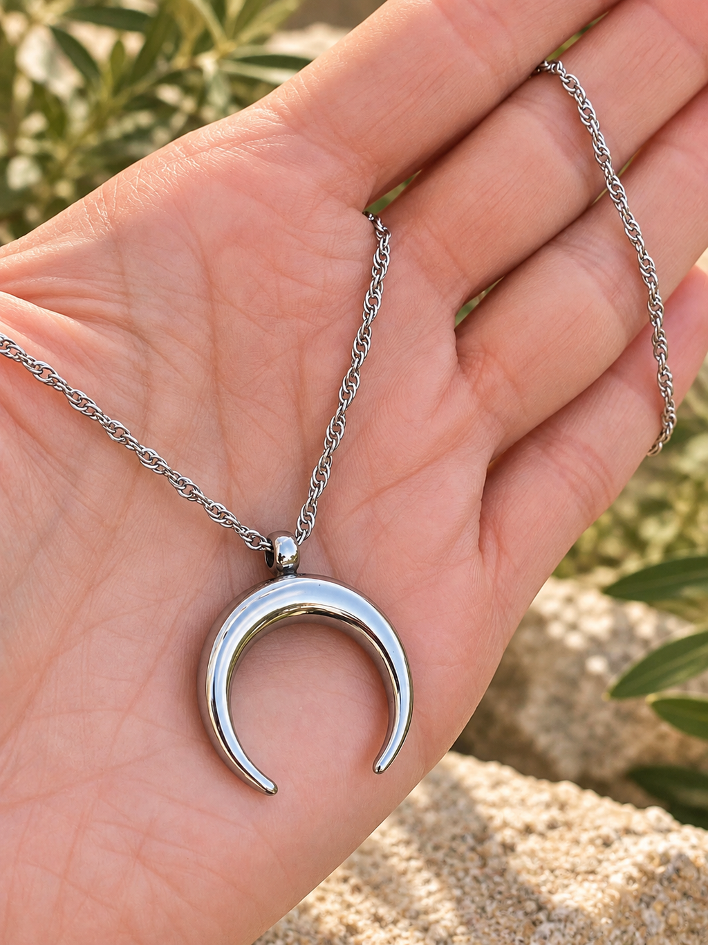 Crescent Moon Pendant Necklace by Bellaforma Jewelry