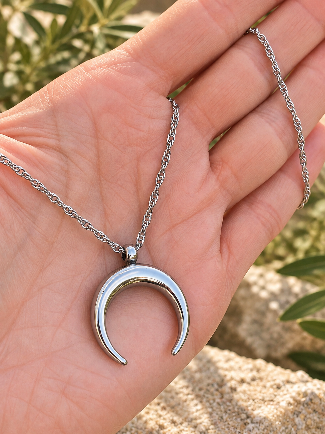 Crescent Moon Pendant Necklace by Bellaforma Jewelry