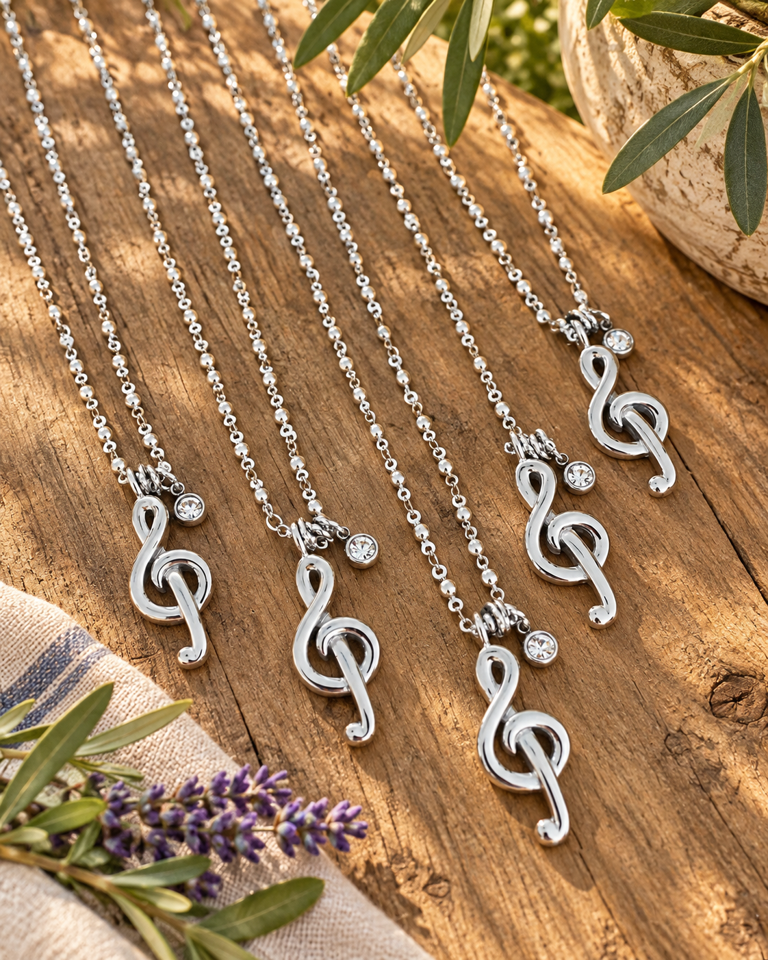 Musical Note Treble Clef Necklace by Bellaforma Jewelry