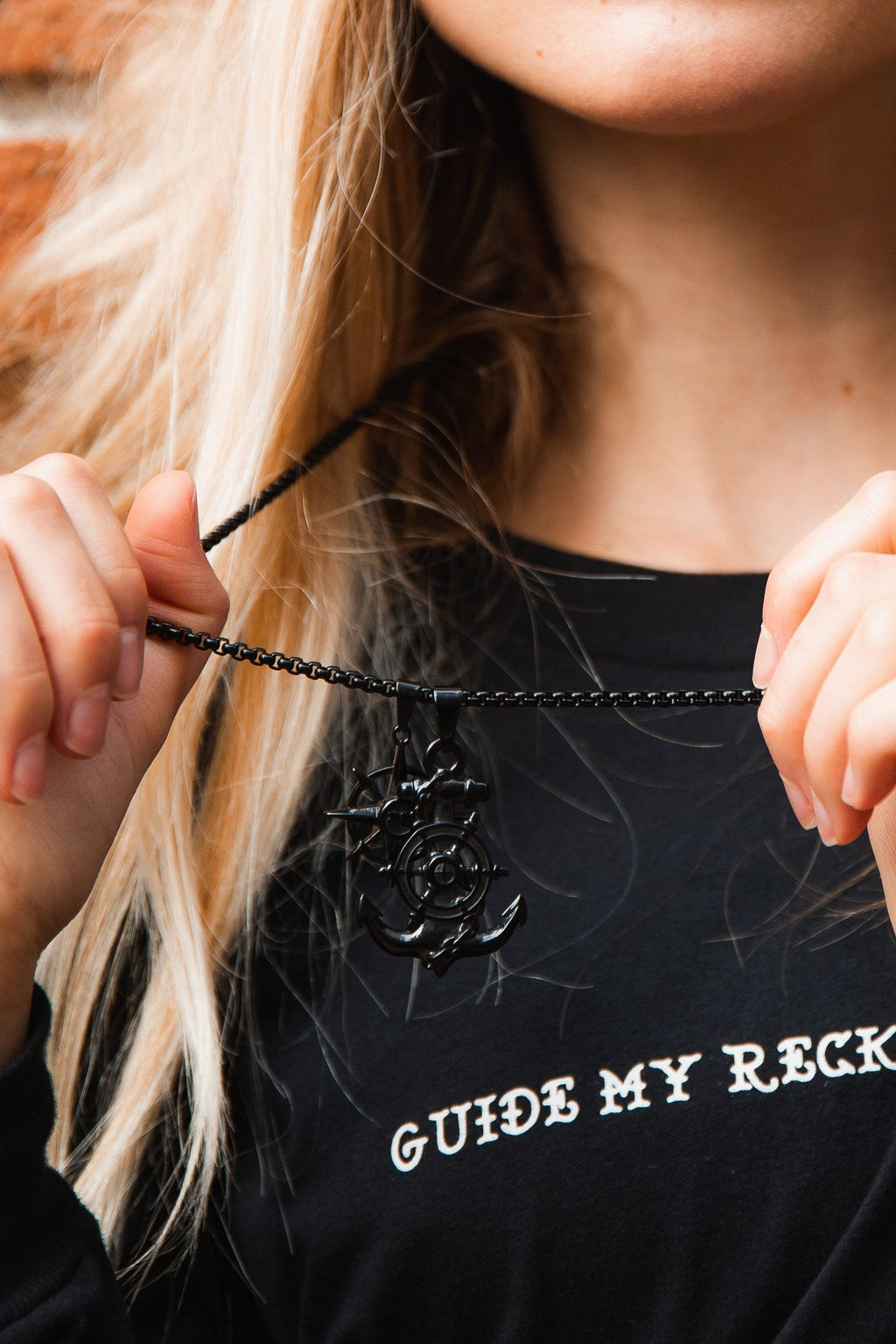 Blackout Anchors Aweigh Stainless Steel Necklace