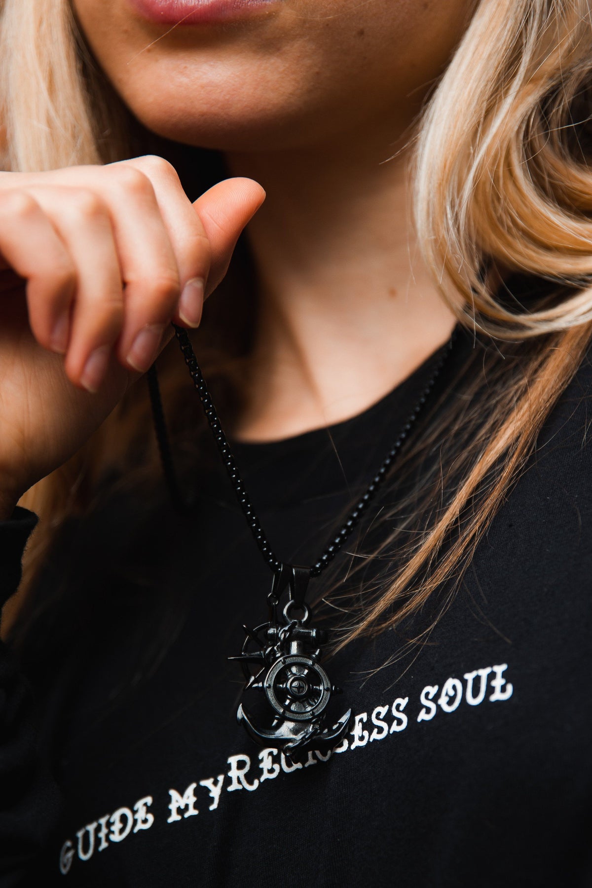 Blackout Anchors Aweigh Stainless Steel Necklace