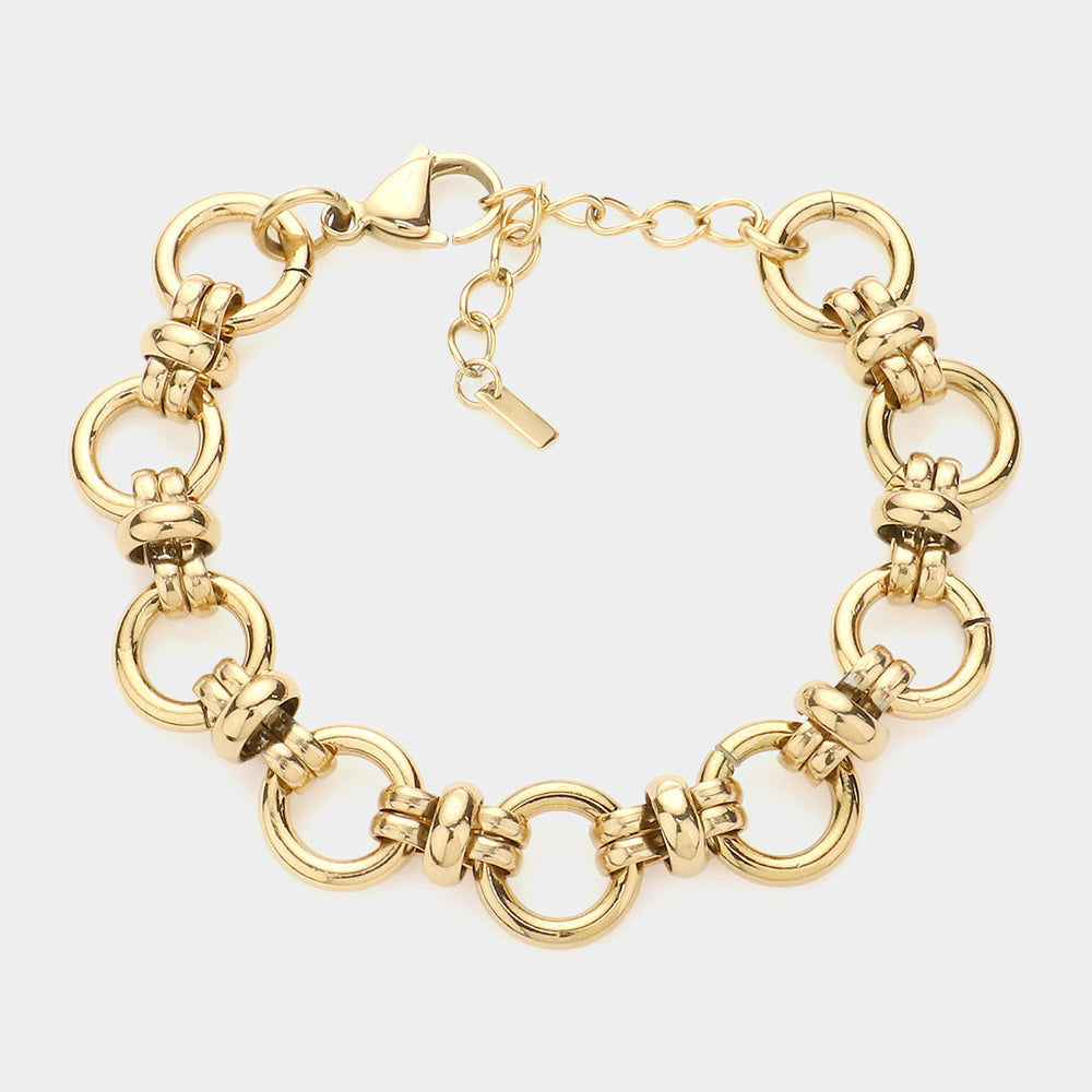 Gold-Plated Stainless Steel Chain Bracelet