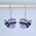 Raccoon Wooden Earrings