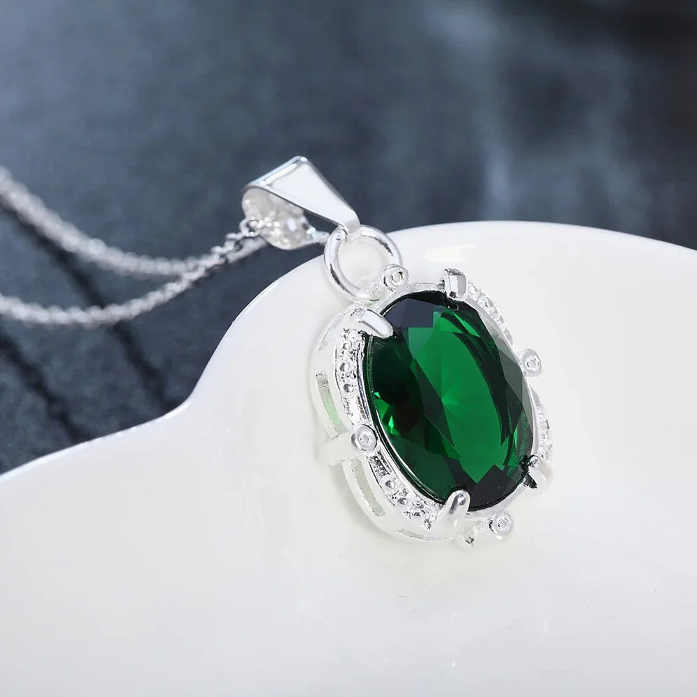Green Statement Pendant Necklace