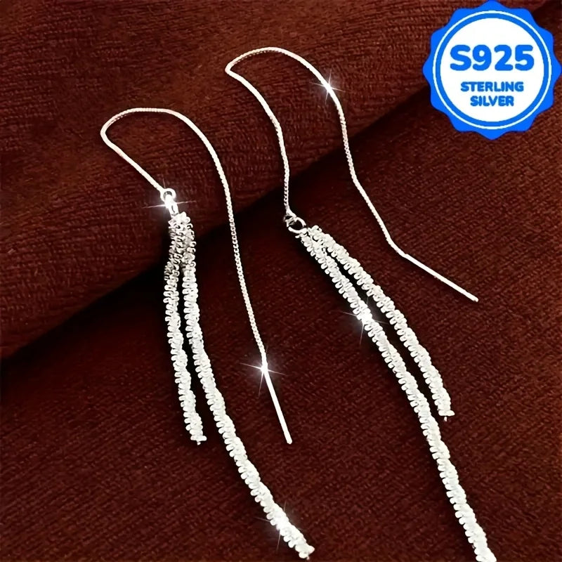 Sparkling Long Drop Earrings
