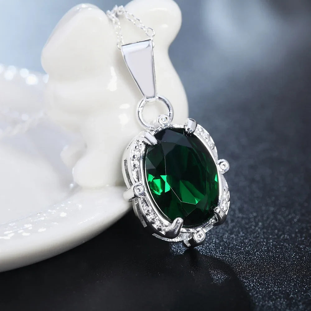 Green Statement Pendant Necklace