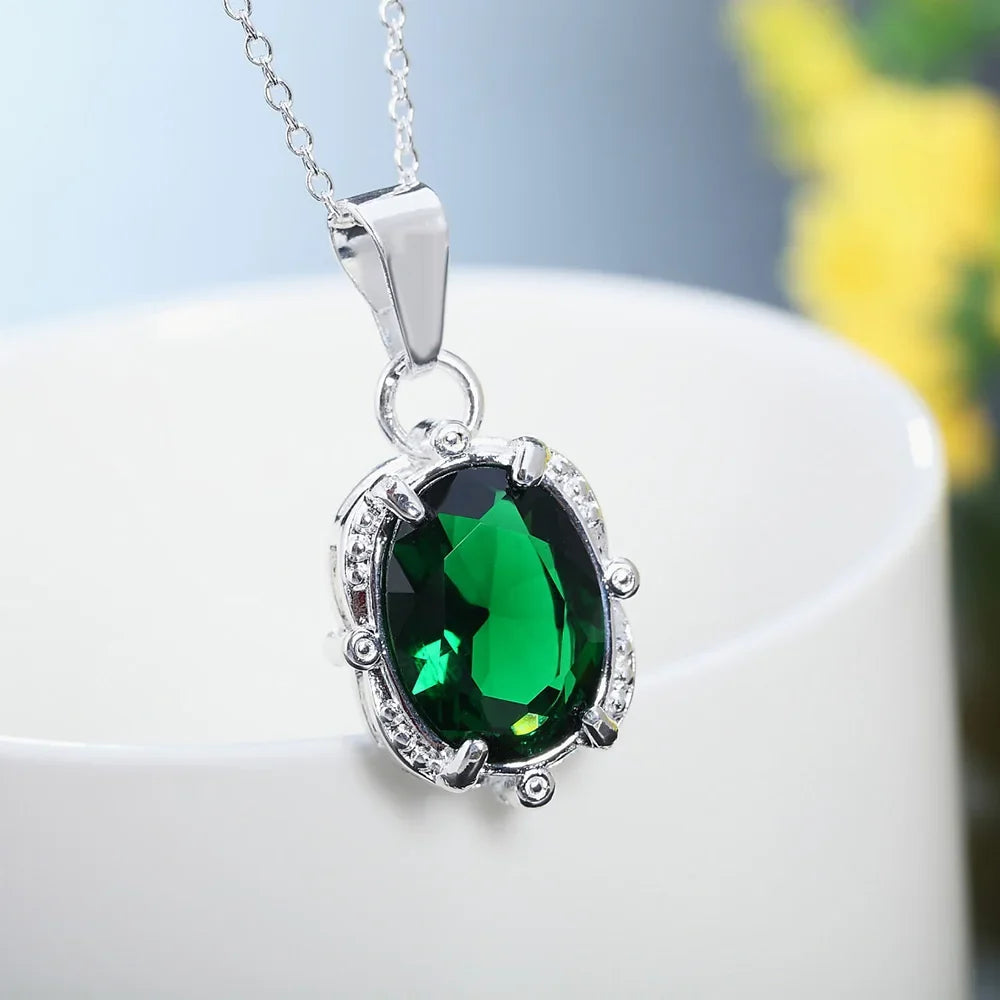 Green Statement Pendant Necklace