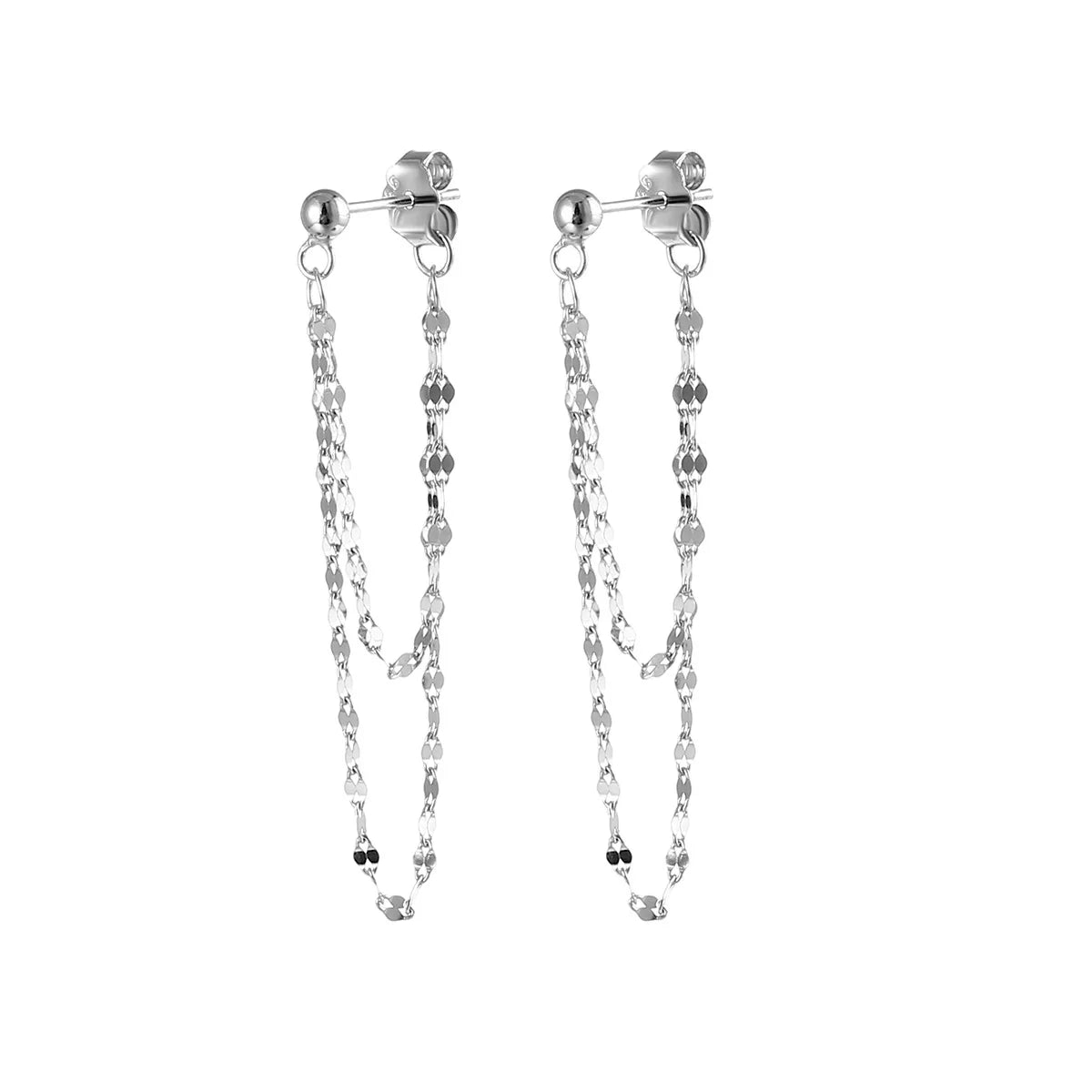 Double-Layer Tassel Chain Earrings