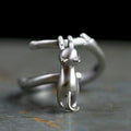 Cat on a Branch Open Ring