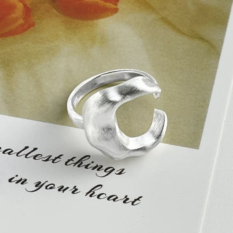 Matte Moon Open Ring