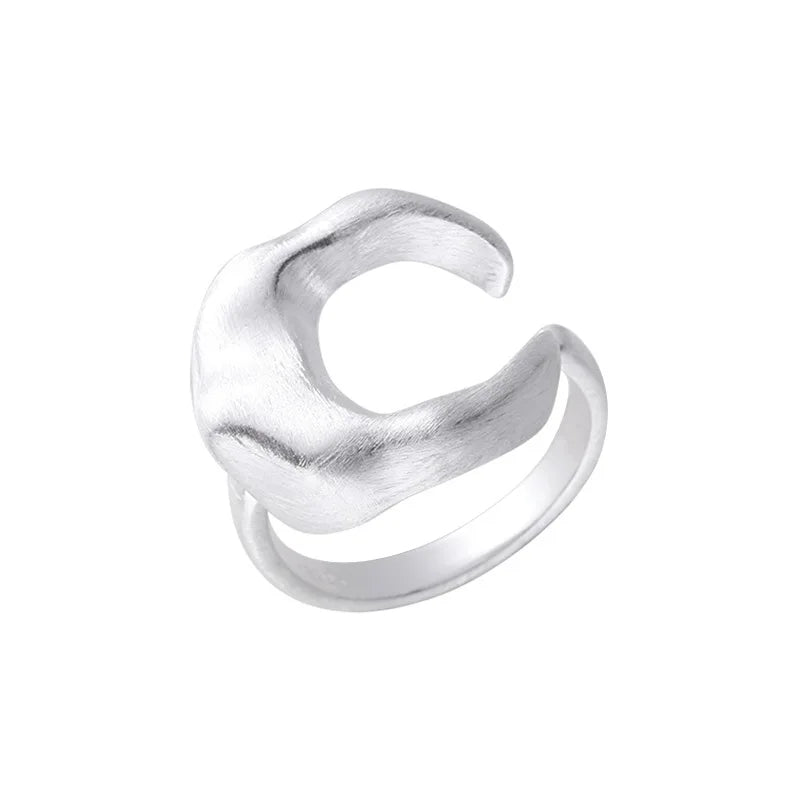 Matte Moon Open Ring