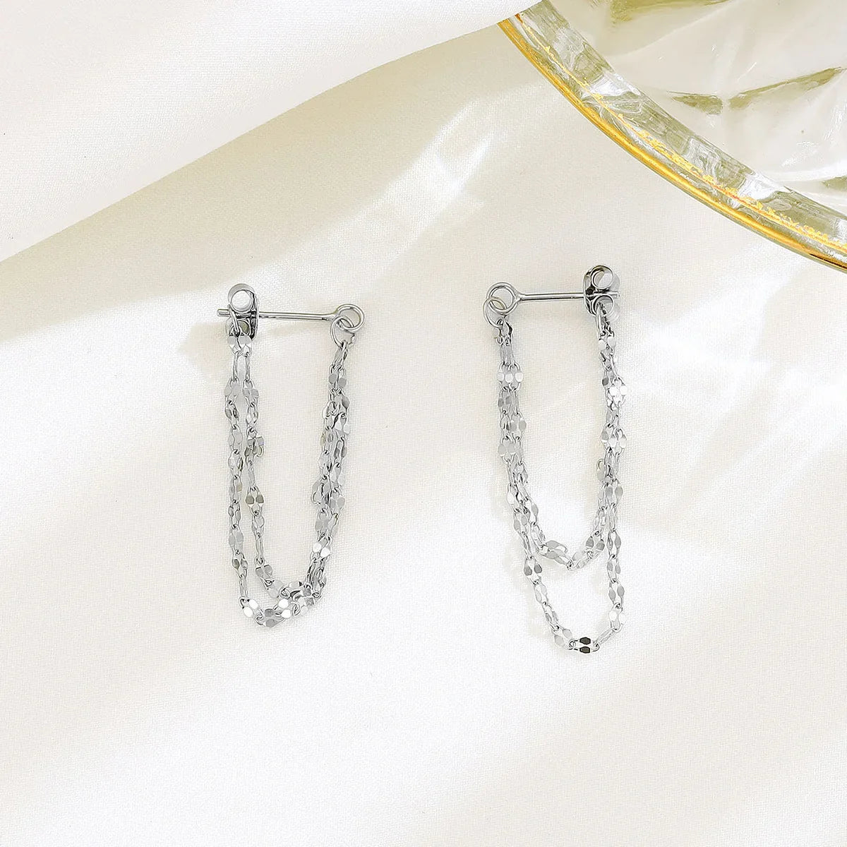 Double-Layer Tassel Chain Earrings