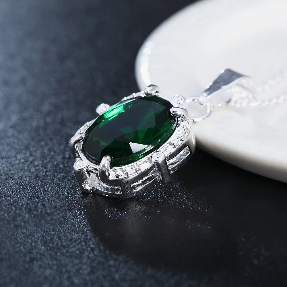 Green Statement Pendant Necklace