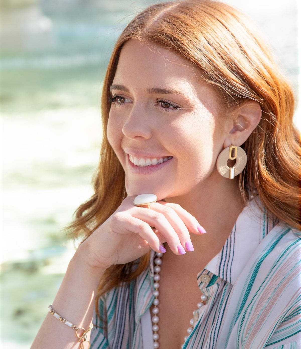 High Class mother-of-pearl bronze ring by Barse Jewelry